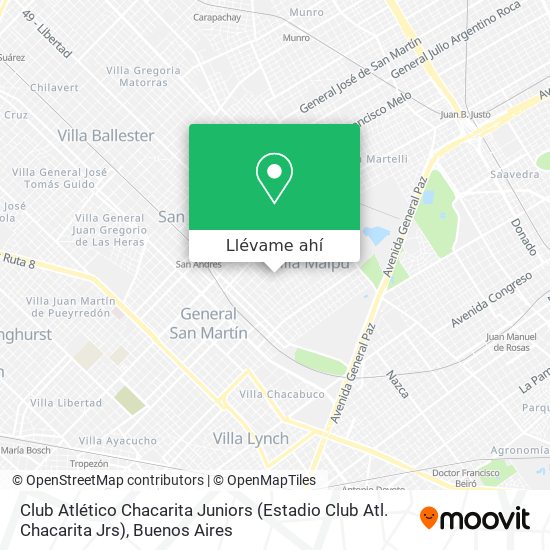 Mapa de Club Atlético Chacarita Juniors (Estadio Club Atl. Chacarita Jrs)