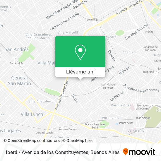 Mapa de Iberá / Avenida de los Constituyentes
