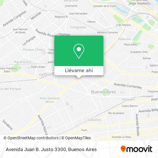 Mapa de Avenida Juan B. Justo 3300