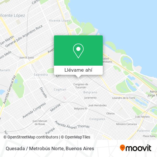 Mapa de Quesada / Metrobús Norte