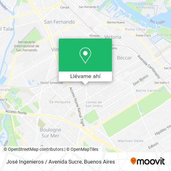 Mapa de José Ingenieros / Avenida Sucre