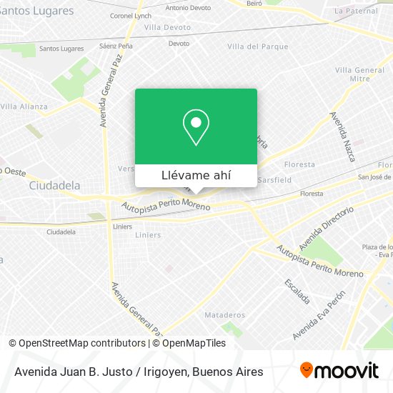 Mapa de Avenida Juan B. Justo / Irigoyen