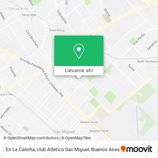 Cómo llegar a En La Cancha, club Atletico San Miguel en General Sarmiento  en Colectivo o Tren?