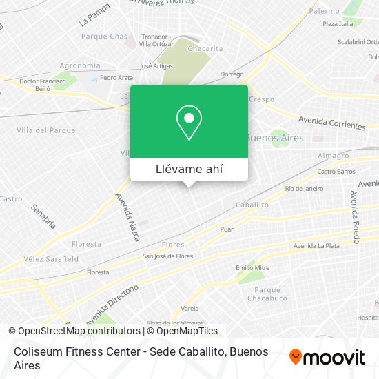 Mapa de Coliseum Fitness Center - Sede Caballito