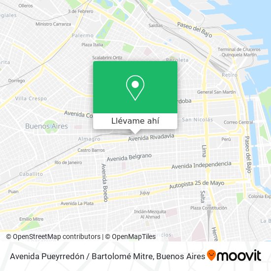Mapa de Avenida Pueyrredón / Bartolomé Mitre