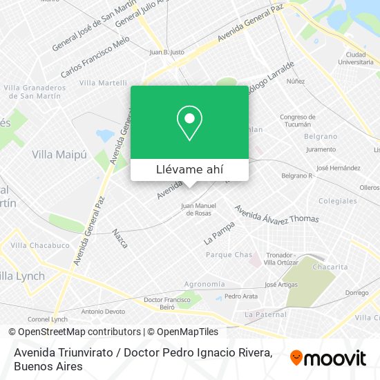Mapa de Avenida Triunvirato / Doctor Pedro Ignacio Rivera