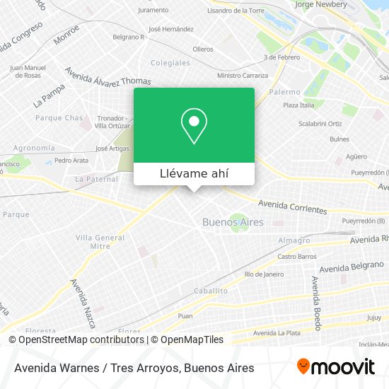 Mapa de Avenida Warnes / Tres Arroyos
