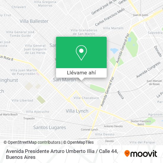 Mapa de Avenida Presidente Arturo Umberto Illia / Calle 44