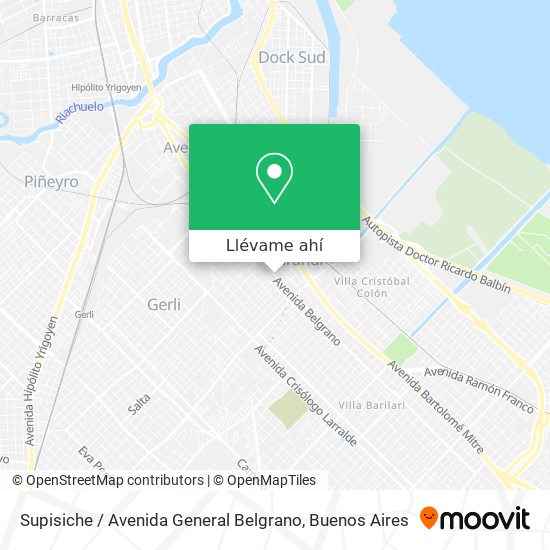 Mapa de Supisiche / Avenida General Belgrano