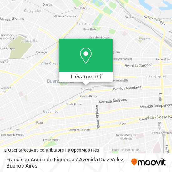 Mapa de Francisco Acuña de Figueroa / Avenida Díaz Vélez