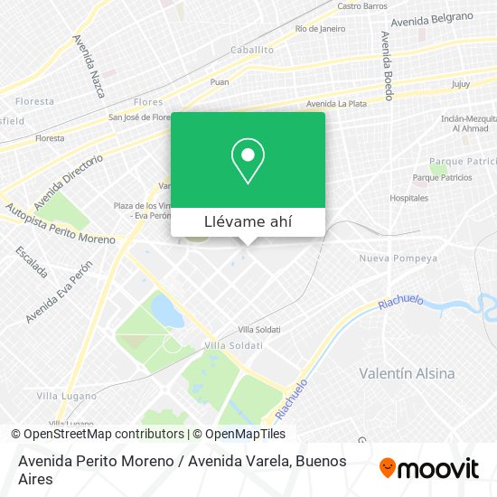 Mapa de Avenida Perito Moreno / Avenida Varela