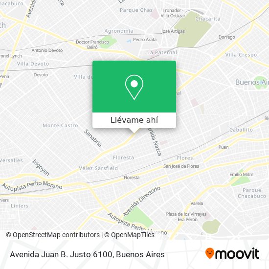 Mapa de Avenida Juan B. Justo 6100