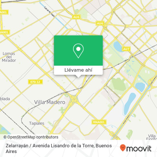 Mapa de Zelarrayán / Avenida Lisandro de la Torre