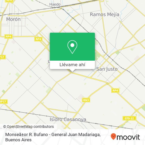 Mapa de Monseã±or R. Bufano - General Juan Madariaga