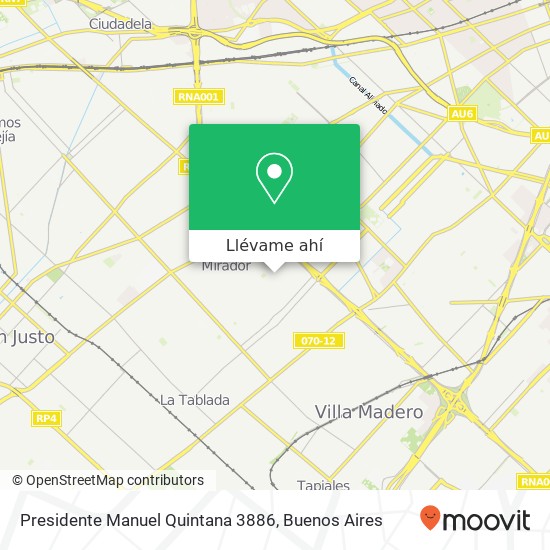 Mapa de Presidente Manuel Quintana 3886
