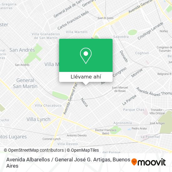 Mapa de Avenida Albarellos / General José G. Artigas