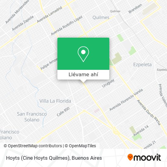 Mapa de Hoyts (Cine Hoyts Quilmes)