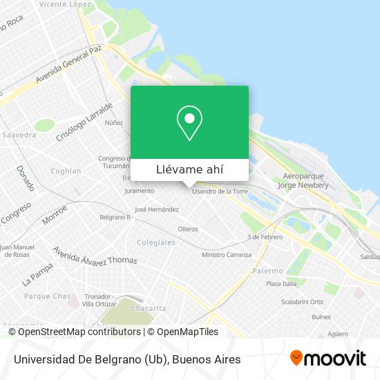Mapa de Universidad De Belgrano (Ub)