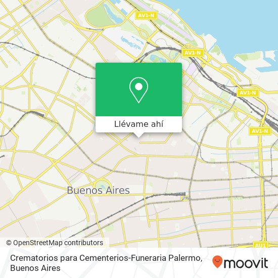 Mapa de Crematorios para Cementerios-Funeraria Palermo