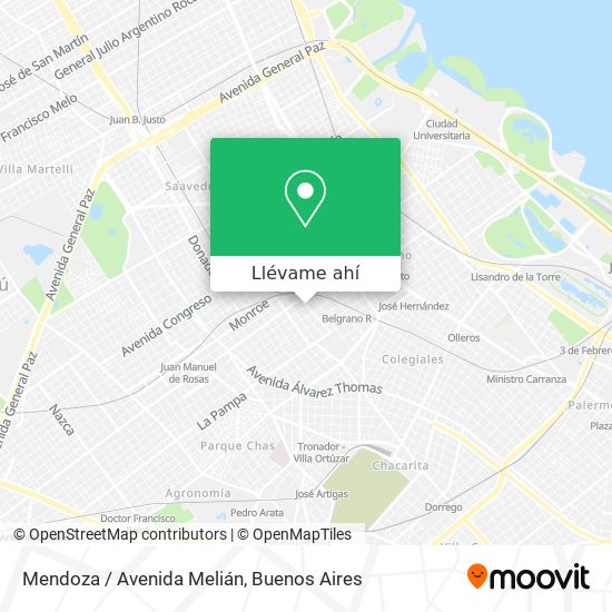 Mapa de Mendoza / Avenida Melián
