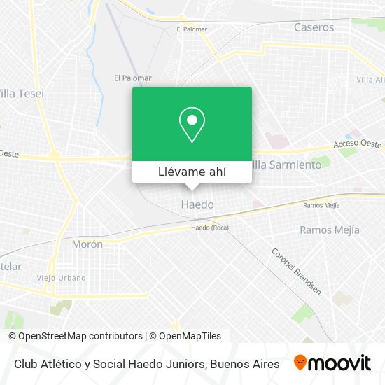 Mapa de Club Atlético y Social Haedo Juniors