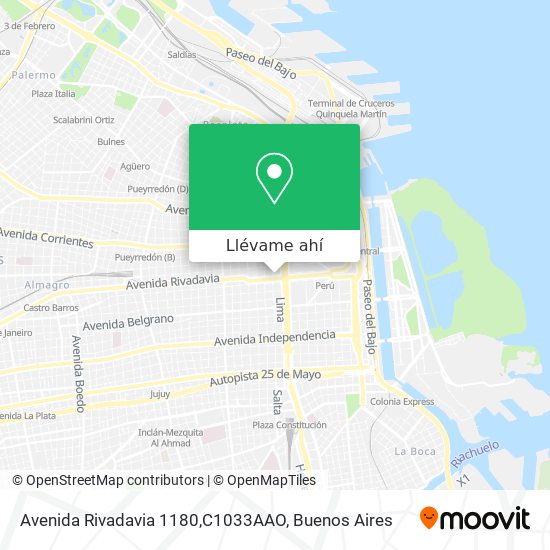 Mapa de Avenida Rivadavia 1180,C1033AAO