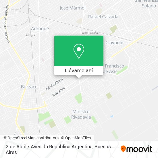 Mapa de 2 de Abril / Avenida República Argentina