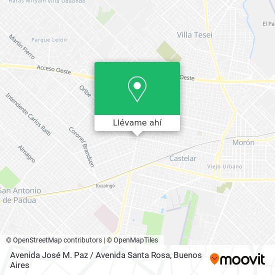 Mapa de Avenida José M. Paz / Avenida Santa Rosa