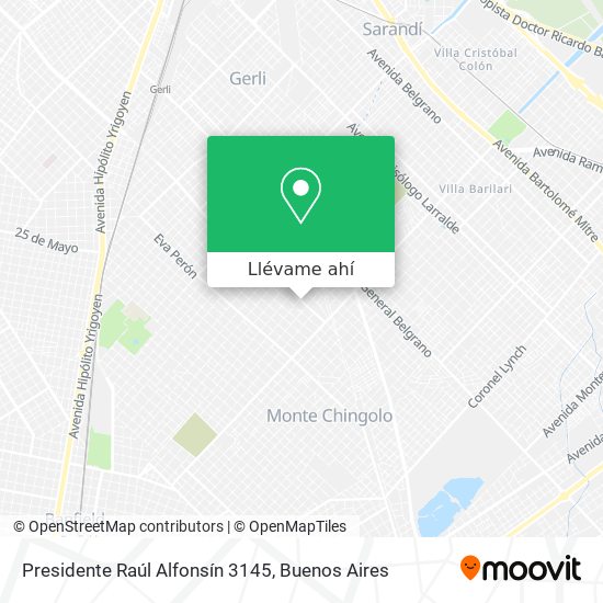 Mapa de Presidente Raúl Alfonsín 3145