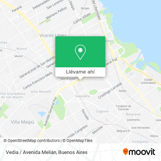 Mapa de Vedia / Avenida Melián