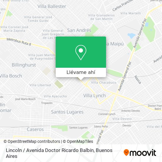 Mapa de Lincoln / Avenida Doctor Ricardo Balbín