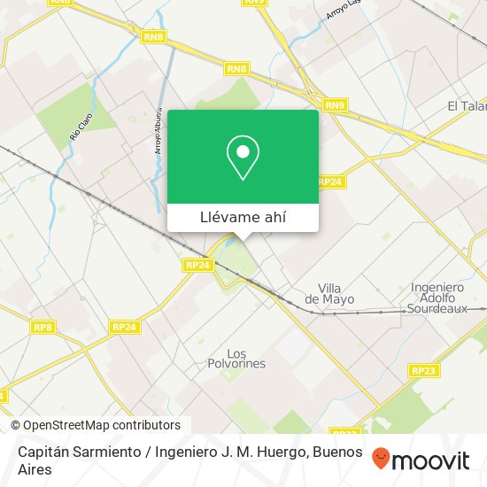 Mapa de Capitán Sarmiento / Ingeniero J. M. Huergo