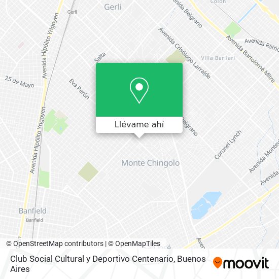 Mapa de Club Social Cultural y Deportivo Centenario