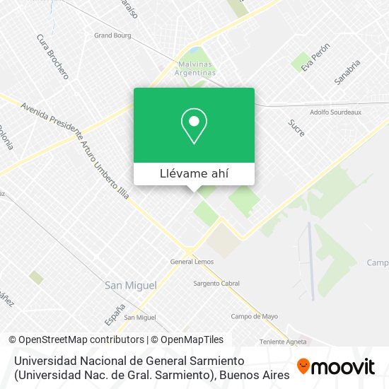 Mapa de Universidad Nacional de General Sarmiento (Universidad Nac. de Gral. Sarmiento)