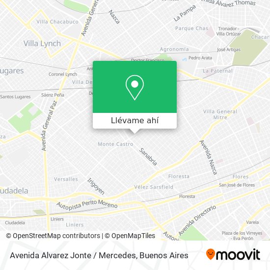 Mapa de Avenida Alvarez Jonte / Mercedes
