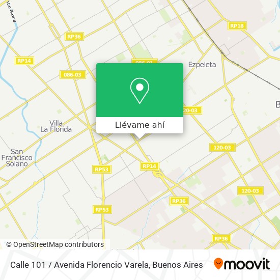 Mapa de Calle 101 / Avenida Florencio Varela