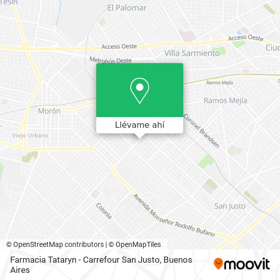 Mapa de Farmacia Tataryn - Carrefour San Justo