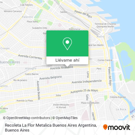 Mapa de Recoleta La Flor Metalica Buenos Aires Argentina