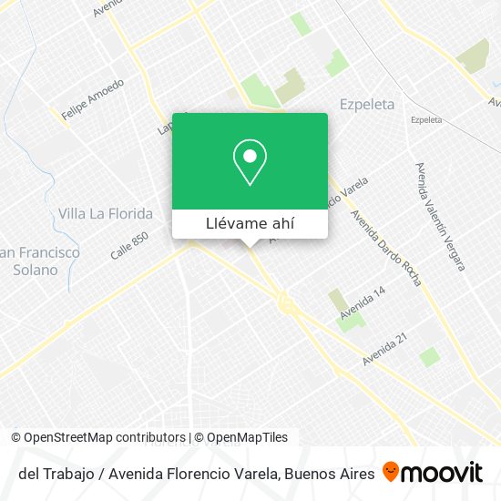 Mapa de del Trabajo / Avenida Florencio Varela