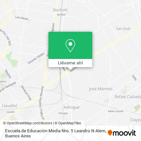 Mapa de Escuela de Educación Media Nro. 5 Leandro N Alem