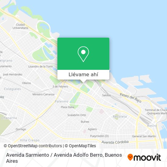Mapa de Avenida Sarmiento / Avenida Adolfo Berro