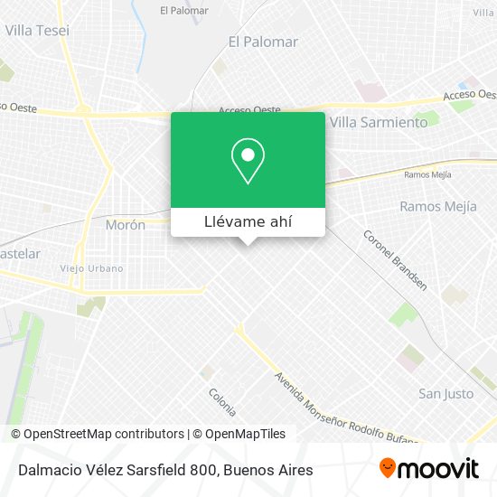 Mapa de Dalmacio Vélez Sarsfield 800