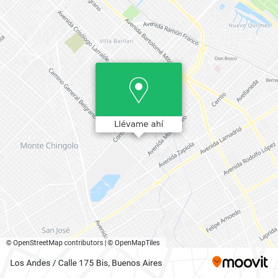 Mapa de Los Andes / Calle 175 Bis