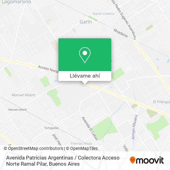 Mapa de Avenida Patricias Argentinas / Colectora Acceso Norte Ramal Pilar