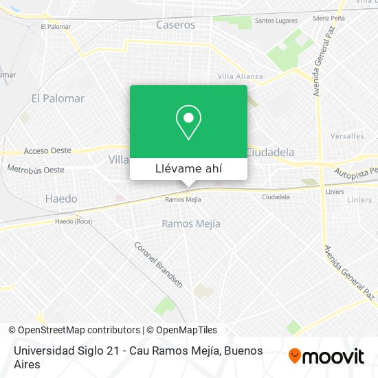 Mapa de Universidad Siglo 21 - Cau Ramos Mejía