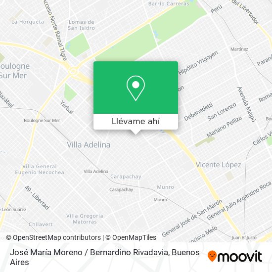 Mapa de José María Moreno / Bernardino Rivadavia