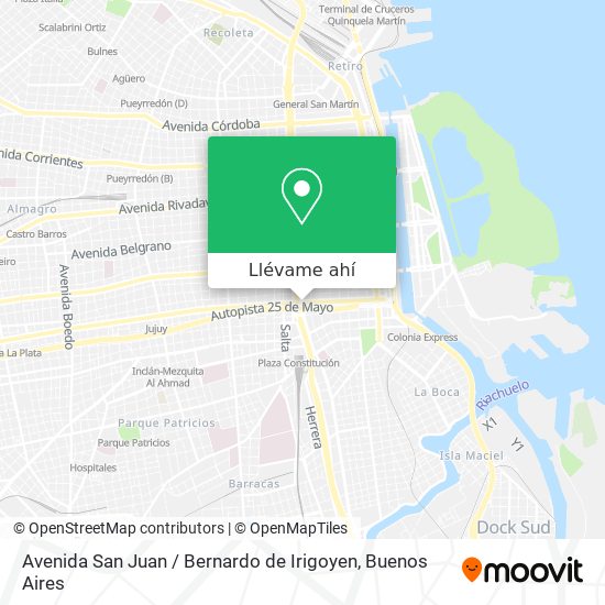 Mapa de Avenida San Juan / Bernardo de Irigoyen