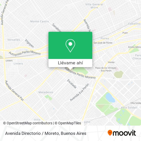Mapa de Avenida Directorio / Moreto