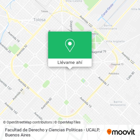 Mapa de Facultad de Derecho y Ciencias Politicas - UCALP