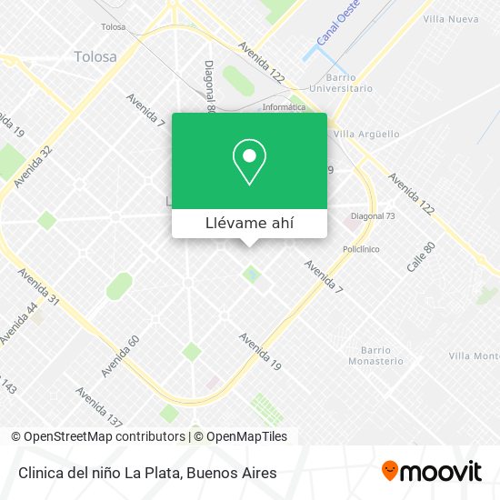 Mapa de Clinica del niño La Plata